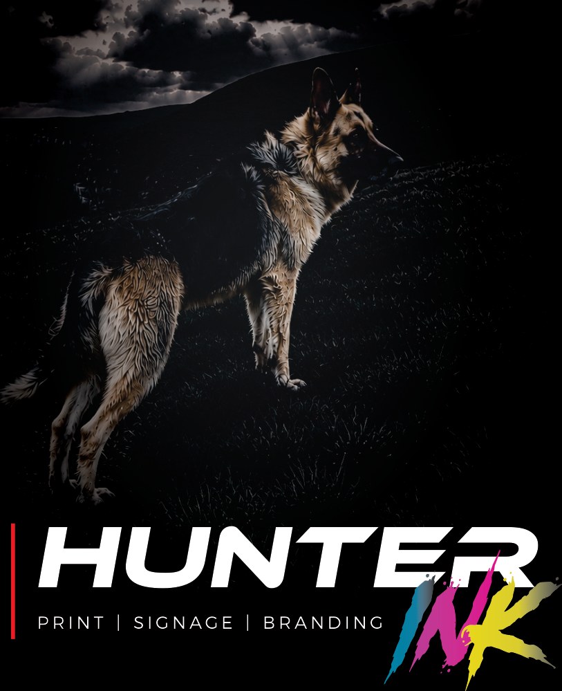 Hunter on a hillside at dusk